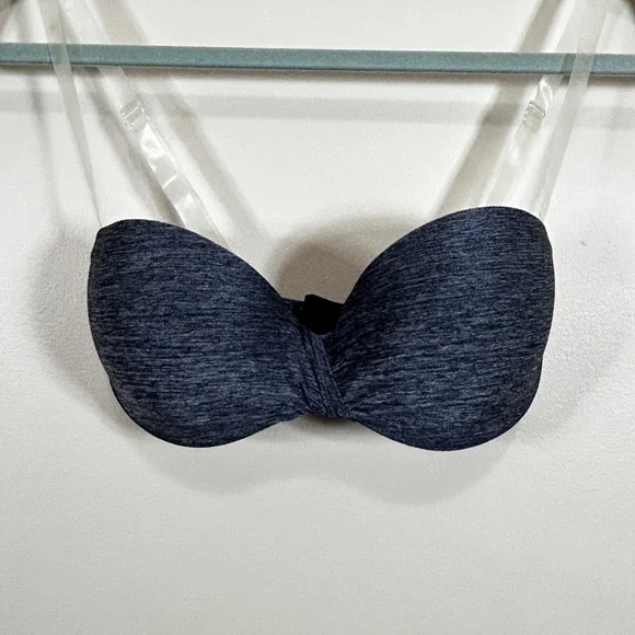 La Senza 32C Heather grey “Body Kiss” twist front push up strapless bra - Picture 6 of 6